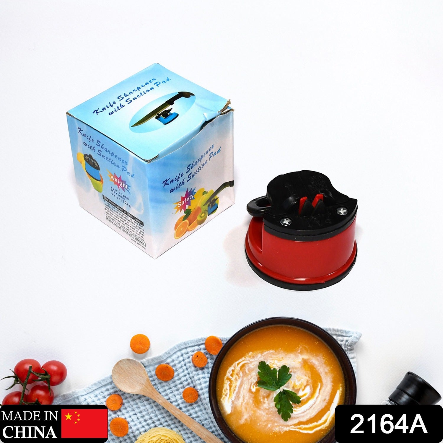 2164A Manual Mini Kitchen Knife Sharpener for Sharpening Stainless Steel | Sharpening Tool for Ceramic Knife and Steel Knives | Mini Knife Sharpener with Suction Pad DeoDap 2164A Manual Mini Kitchen Knife Sharpener for Sharpening Stainless Steel | Sharpening Tool for Ceramic Knife and Steel Knives | Mini Knife Sharpener with Suction Pad DeoDap